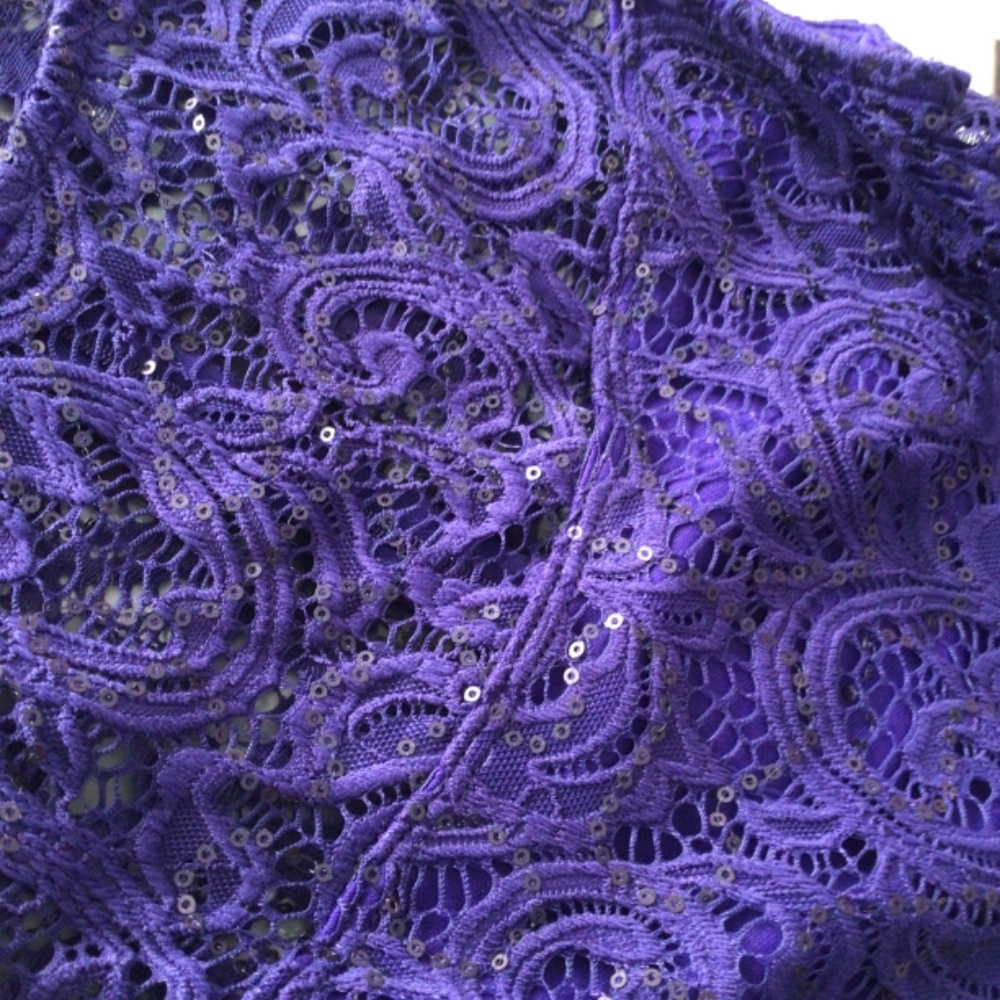 Marina Cocktail Dress, lace/sheer across shoulder, fully lined cobalt, 6 - Picture 3 of 3